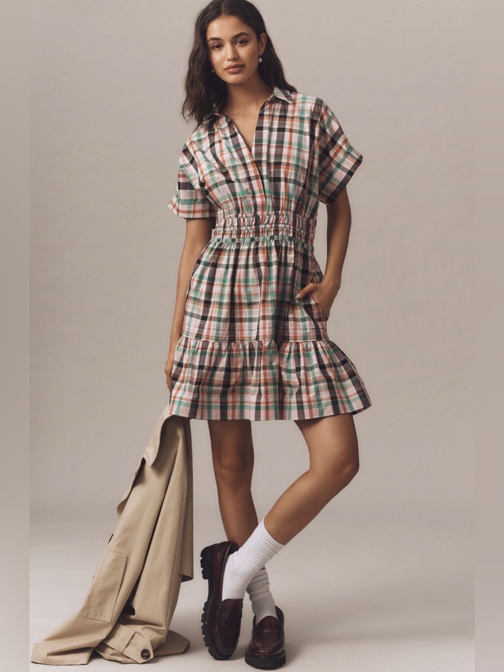 Anthropologie The Somerset Plaid Mini Dress